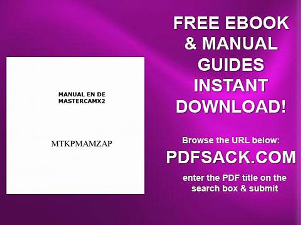 Manual En De Mastercamx2