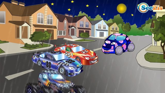 Un Camion Monstruo, Coches de Carreras. Caricaturas de carros. Carritos Para Niños. Tiki Taki Carros