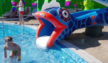 Outdoor playground fun for kids at waterpark. Video from KIDS TOYS CHANNEL