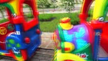 Paw Patrol fun play on the outdoor playground in amusement park Funny Kids Playtime with toys