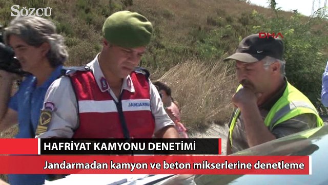 Jandarmadan harfiyat kamyonu denetimi