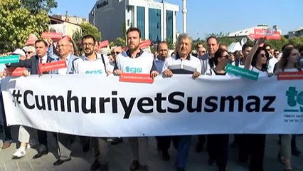 İstanbul Adliyesi Önünde Cumhuriyet Gazetesi Çalışanlarına Destek Eylemi