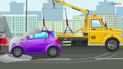 Ambulance with NEW Emergency Cars - The Tow Truck and The Police Car Real Kids Cartoon