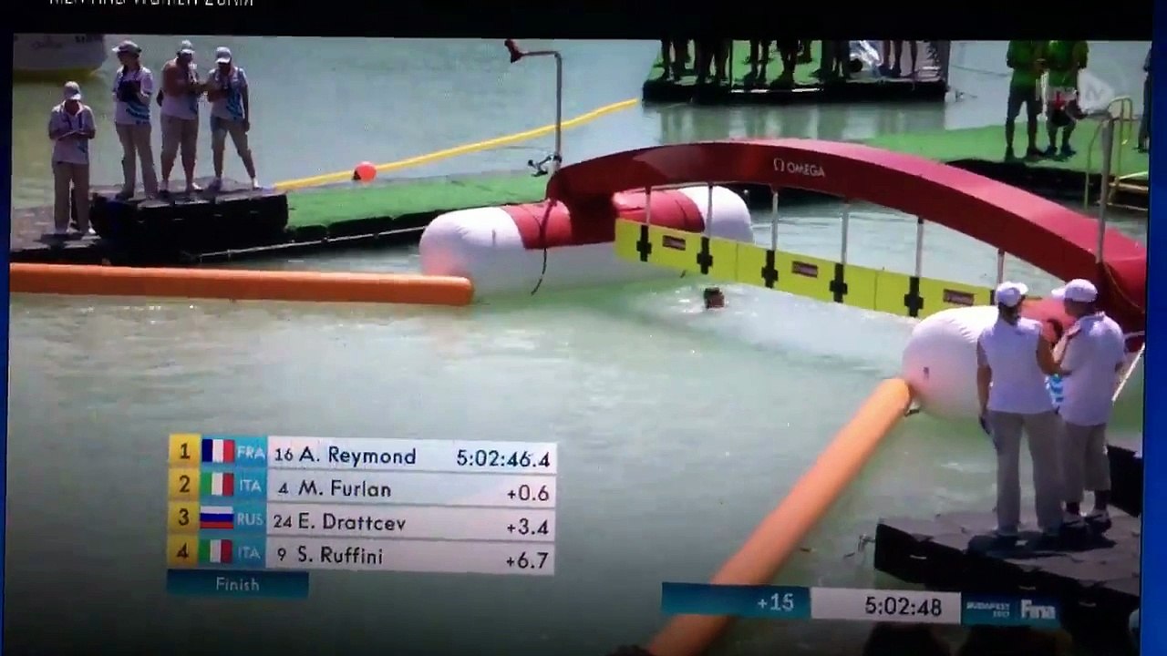 Capture Vidéos TV - Arrivée d'Axel Reymond au Mondiaux 2017 (25 km à Budapest)