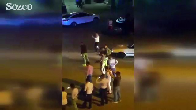 Şehir magandaları caddede drift yaptı, havaya ateş açtı