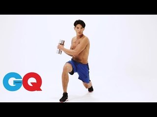 負重弓步蹲轉體與深蹲組合｜GQ active