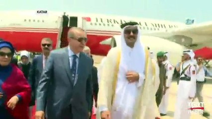 Cumhurbaşkanı Erdoğan, Katar'da Böyle Karşılandı