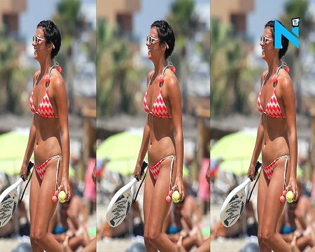 Lucy Mecklenburgh flaunts her impeccable abs in a skimpy string bikini as she sizzles on Ibiza getaway