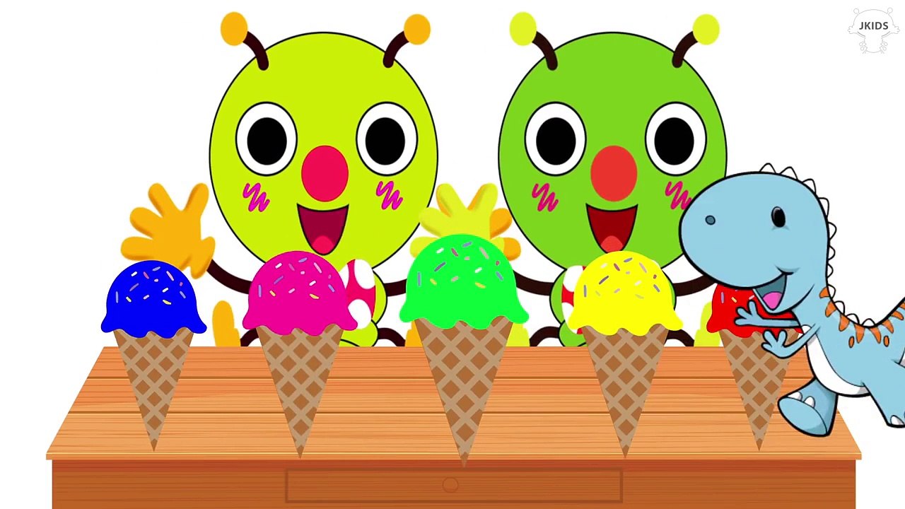 むしむしくんと色の英語の歌 - カラフルアイスクリーム - こどもが笑う！- 子供向けの音楽 - 赤ちゃん泣き止む