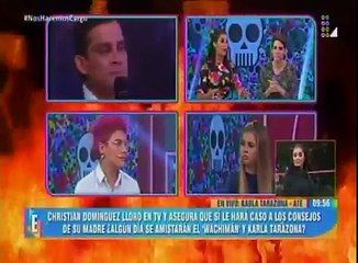 Karla Tarazona reaccionó así por lágrimas de Christian Domínguez