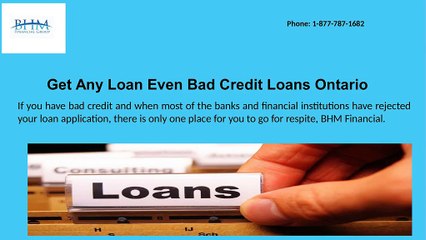 Visit BHM Financial For Bad Credit Loans Canada