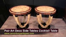 Pair Art Deco Side Tables Cocktail Table 1920s Furniture