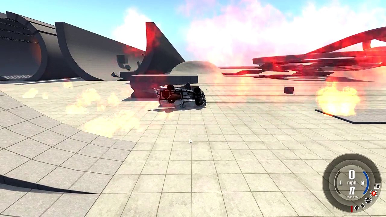 HOW MUCH DAMAGE DOES A CAR CATAPULT DO (BeamNG Drive)