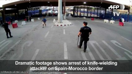 Dramatic footage shows arrest of attacker in Spain's Melilla
