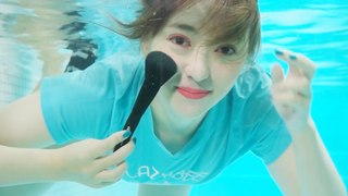 Under water makeup challenge