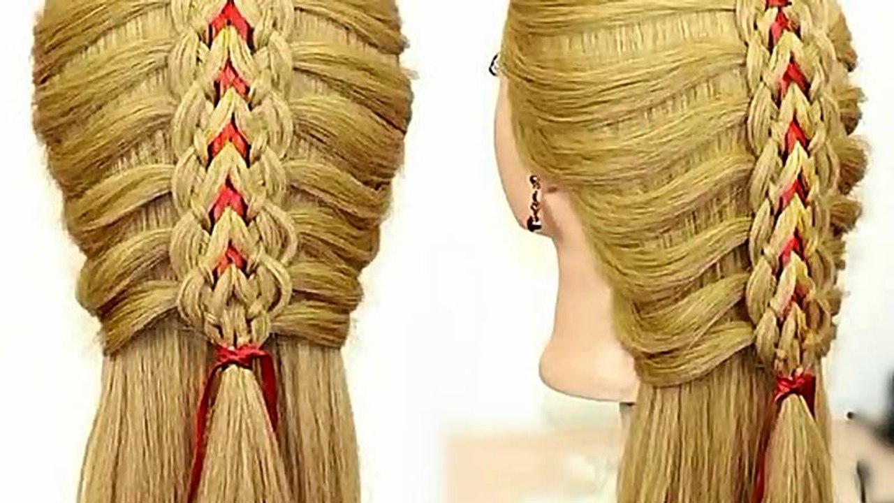 Easy Hairstyle Tutorial Braid With Ribbon
