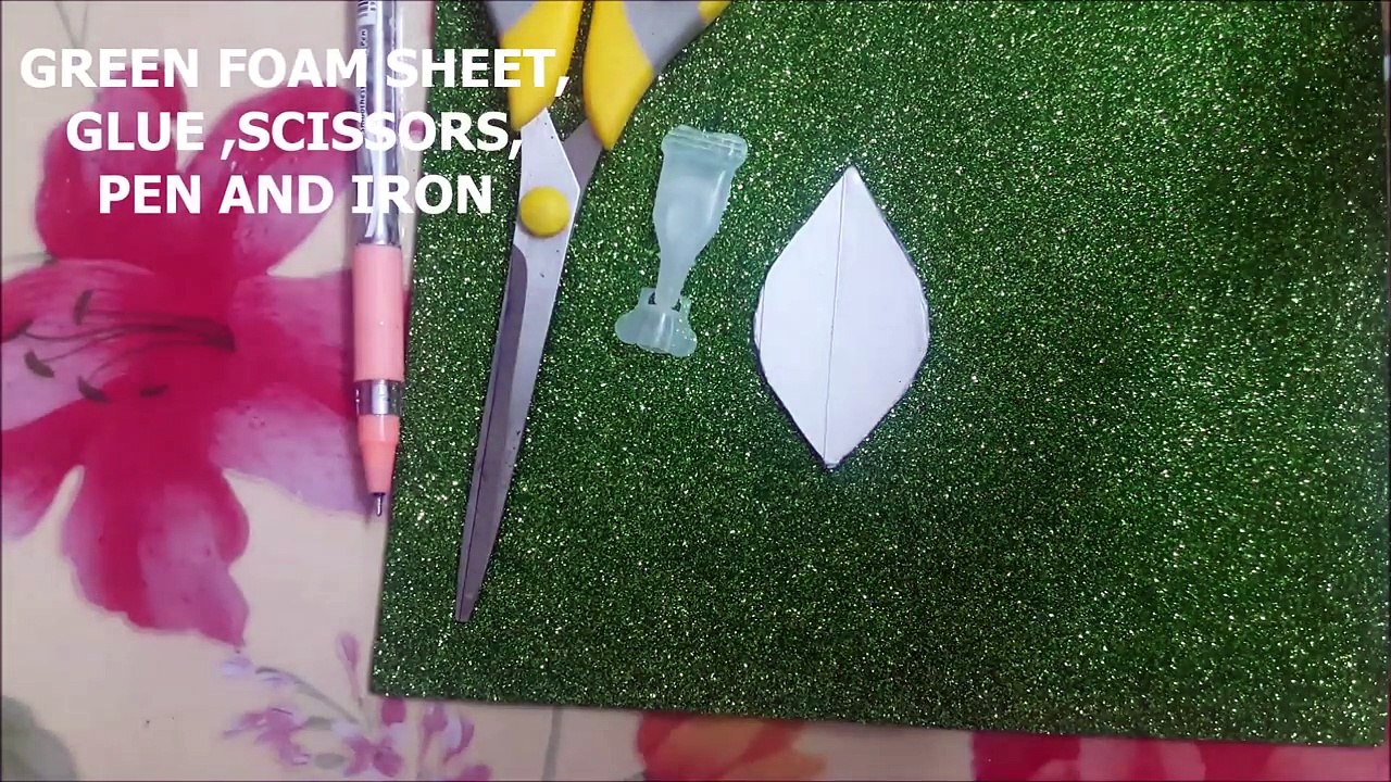 HOW TO MAKE EASY LEAVES WITH FOAM SHEET