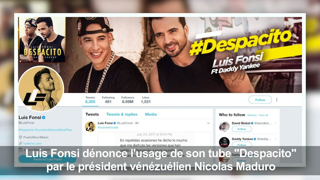 Luis Fonsi dénonce l'usage de son tube "Despacito" par Maduro