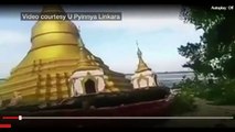 নাটকীয় ফুটেজ দেখায় প্যাগোডা নদীতে পড়ে_ Dramatic footage shows pagoda collapsing into river