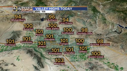 Slight chance of rain in the Valley