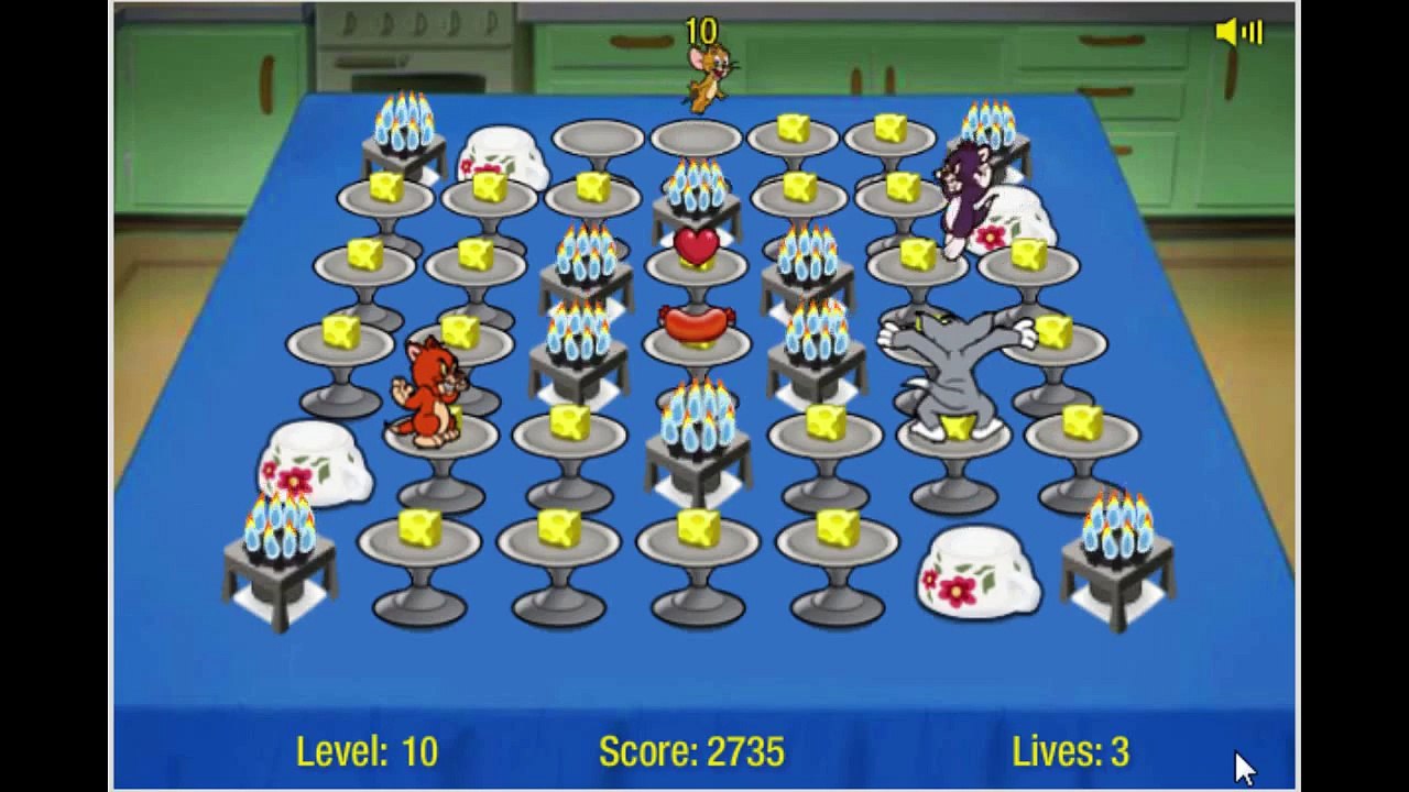 Tom and Jerry Show Cartoon Animation Food Free-For-All Game Play Walkthrough