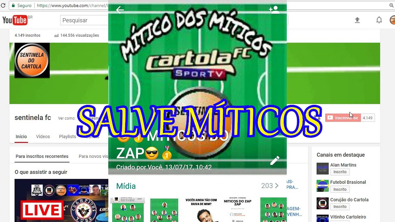 CARTOLA FC - RODADA 17- TIME DA MITAGEM É HORA DE MITAR NOVAMENTE !!!