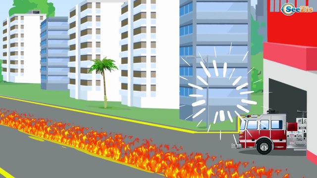 Dessins animés pour bébés. Camion de pompiers, Camion, Voiture de police pour bébés Auto 2017