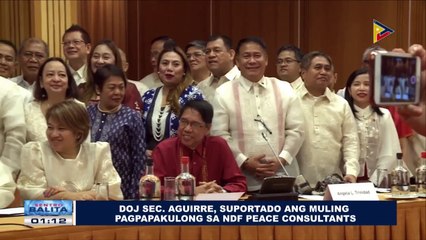 DOJ Sec. Aguirre, suportado ang muling pagpapakulong sa NDF peace consultants