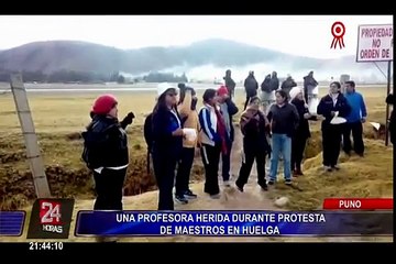Puno: profesora quedó herida durante huelga de maestros