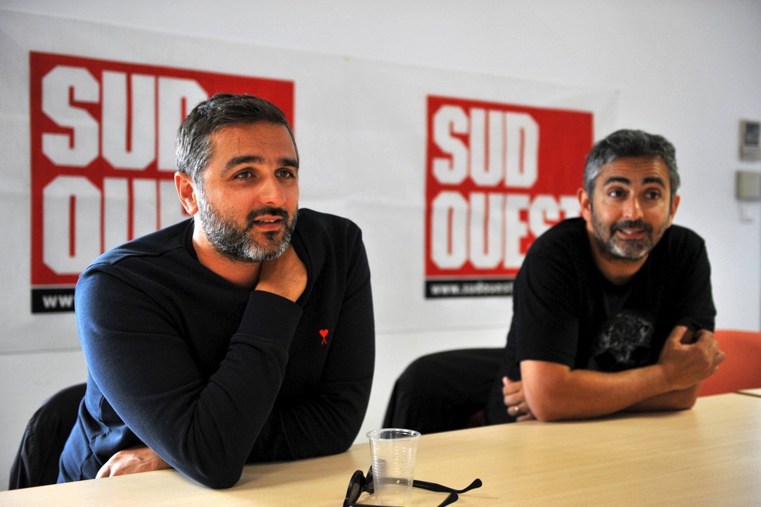 Olivier Nakache et Eric Toledano dans les locaux de "Sud Ouest" à La Rochelle