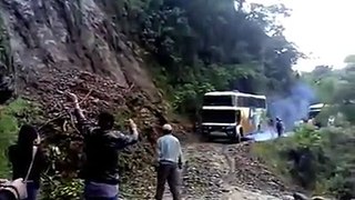 In mountains area bus accident video...