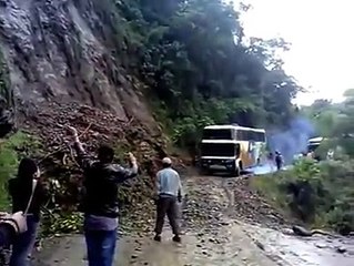 In mountains area bus accident video...