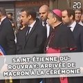 Arrivée d'Emmanuel Macron à la cérémonie d'hommage au père Hamel