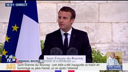 "Le sourire de Jacques Hamel est devenu un sourire de résistance"; dit Emmanuel Macron