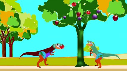 Dinosaurs Funny for kids part 4 - Dinosaurs eat fruits
