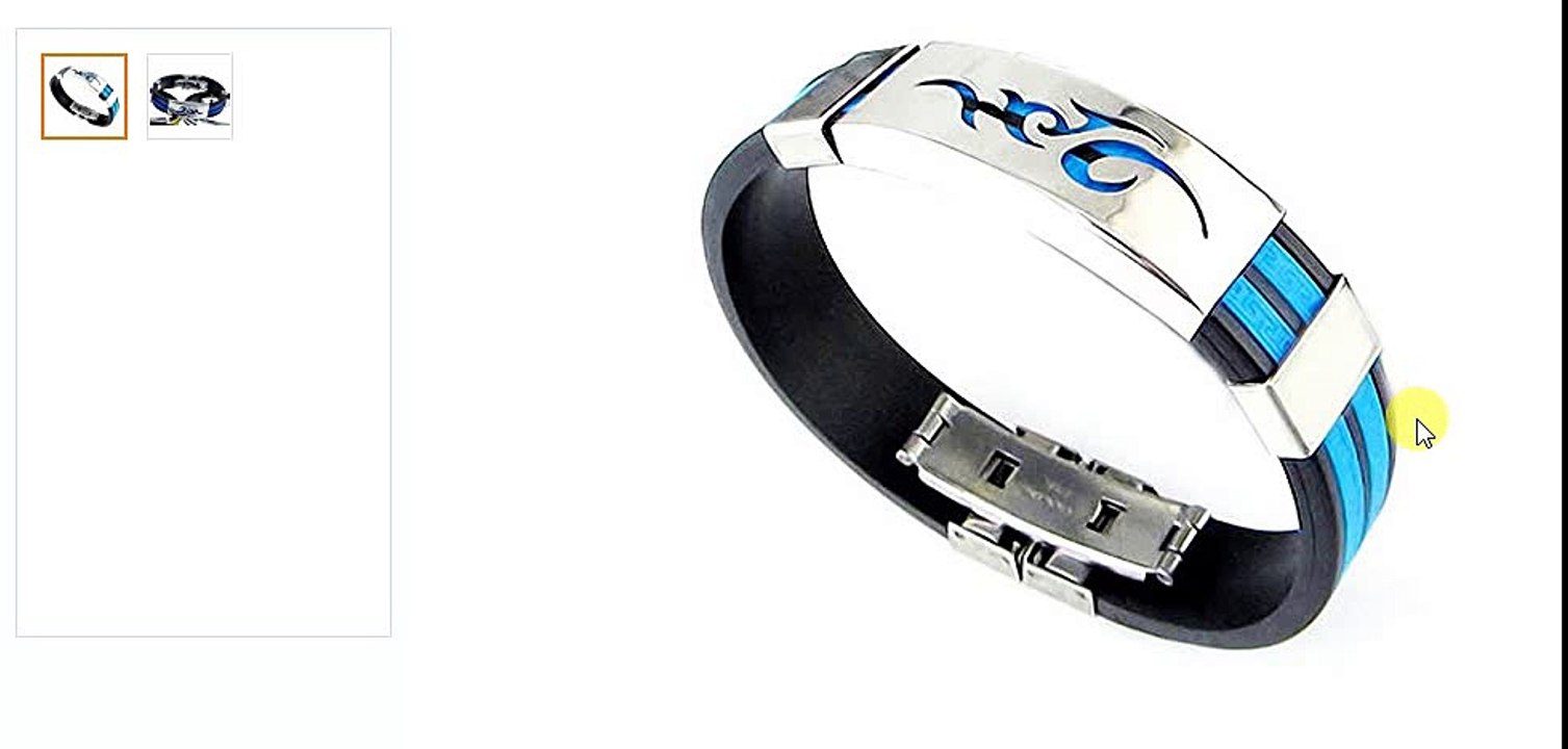 Blue Alloy Chain Bracelet For Men