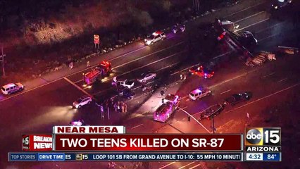 Teens killed in crash involving semi on SR-87