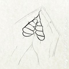 Drawing baby and Adult Hands formed as a heart