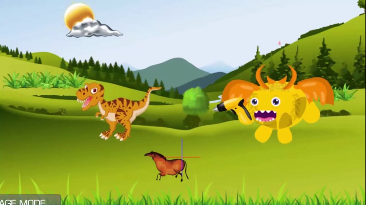 Monkey Superhero VS Monster Madness For Kids - Curious George Cartoon For Kids 2017 - Dinosaur FUNNY