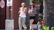 Miley Cyrus And Sister Brandi Get Refueled At Coffee Bean [2010]