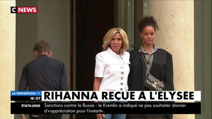 Rihanna reçue à l'Elysée par Brigitte Macron