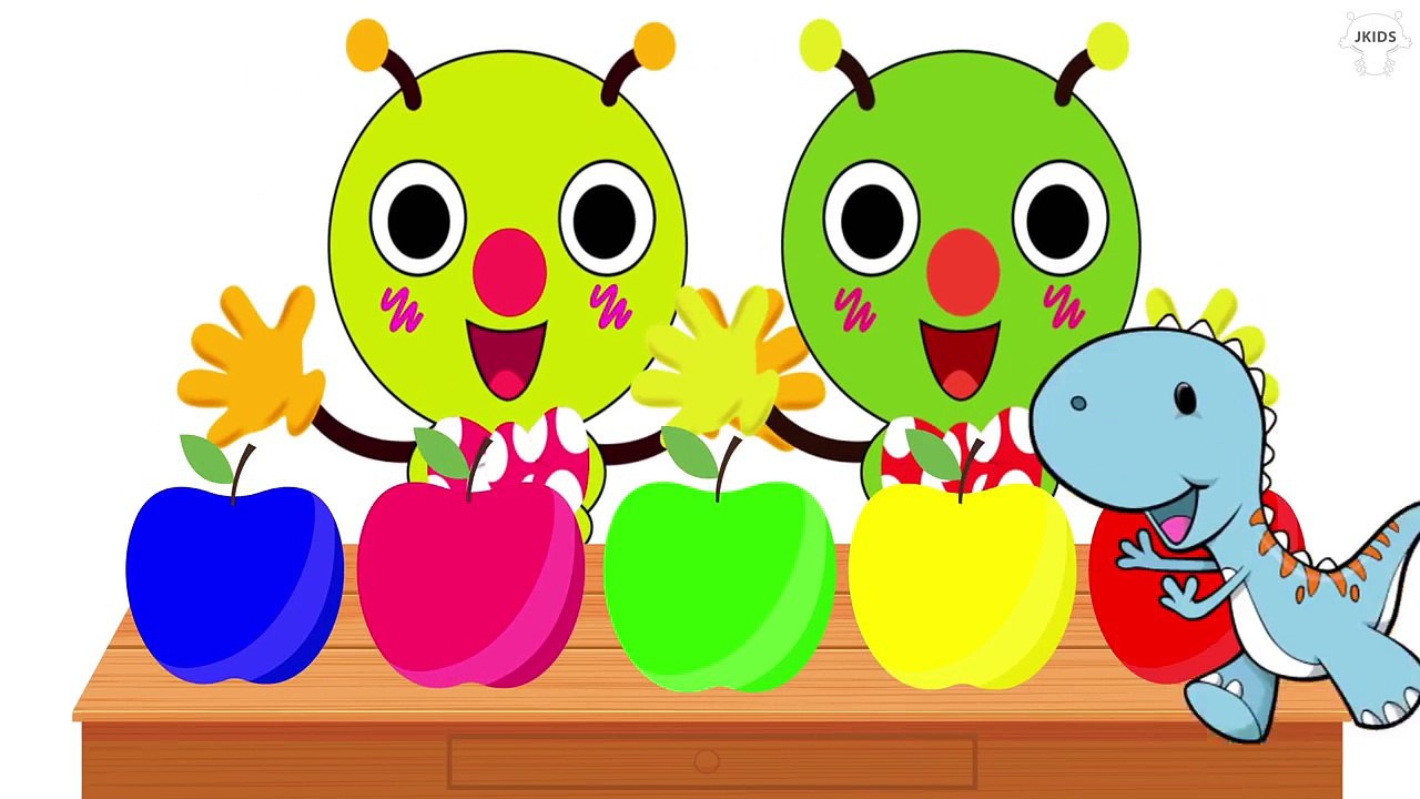 むしむしくんと色の英語の歌 - カラフルアップル - こどもが笑う！- 子供向けの音楽 - 赤ちゃん泣き止む