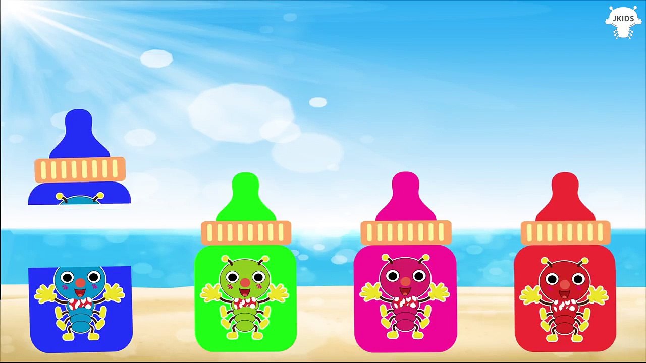 むしむしくん 歌  ❤️ 色の英語の歌 ❤ カラフル ベビーミルクボトル ❤ 赤ちゃん笑う、喜ぶ、泣きやむ ❤ 子供向けアニメ