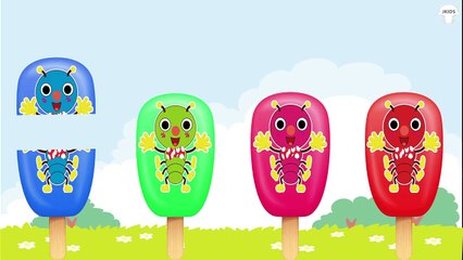 むしむしくん 歌  ❤️ 色の英語の歌 ❤ カラフル アイスクリーム ❤ 赤ちゃん笑う、喜ぶ、泣きやむ ❤ 子供向けアニメ