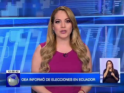 Misión de Observación Electoral de la OEA presentó informe de los pasados comicios en Ecuador destacando la transparencia y profesionalismo del proceso