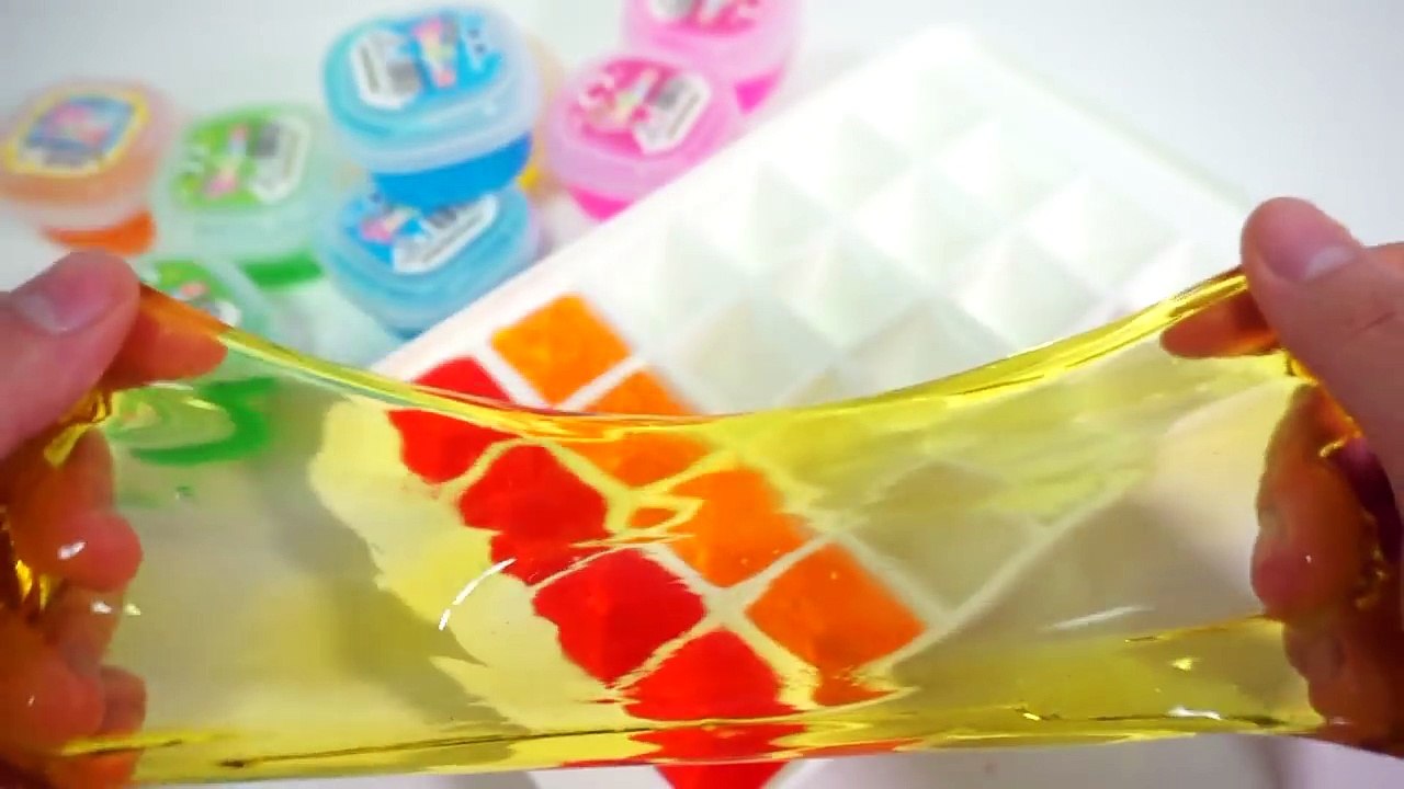 How To Make Rainbow Triangle Ice Jelly Pudding Clay Slime - Colours Slime Ice Pretend Play