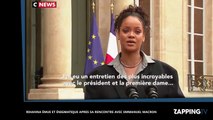 Rihanna émue et énigmatique après sa rencontre avec Emmanuel Macron (vidéo)