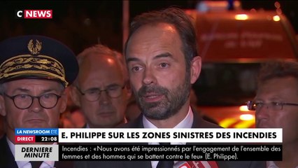 Incendies : "la situation est encore intense", explique Edouard Philippe