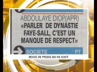 REVUE DE PRESSE(FRANÇAIS) DU 08 AOUT 2014