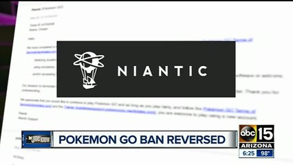 Pokemon Go app lifts ban against Valley man